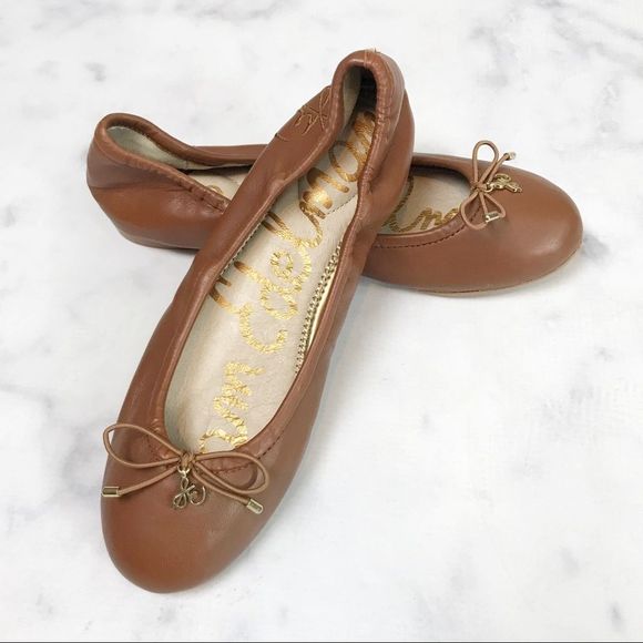 Sam Edelman Shoes - Sam Edelman Felicia Leather Flats Cognac NWOB